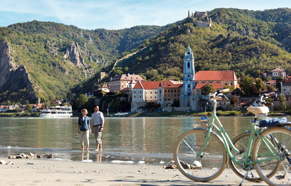 Picturesque Duernstein on the Danube River in the Wachau Valley